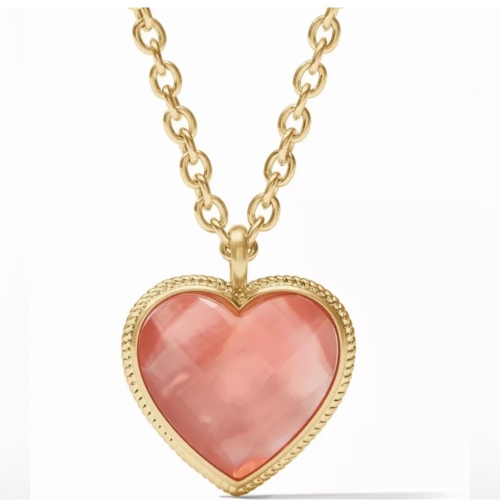 Julie Vos Gold and Pink Heart Necklace  NWT